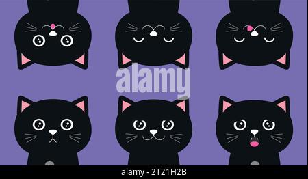 Emoji cat vector set. Cats kitten face emoji and icon in emotions of shy  and inlove isolated in white background. 3d realistic vector illustration  Stock Vector Image & Art - Alamy