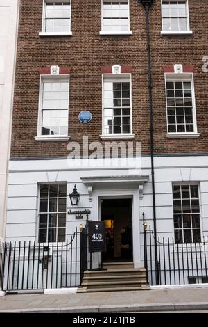 3 Saville Row, London,  where the Beatles performed an impromptu concert from the rooftop ot the Apple Corps headquarter. Stock Photo
