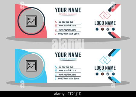 Corporate email signature for all business, unique vector design template Stock Vector