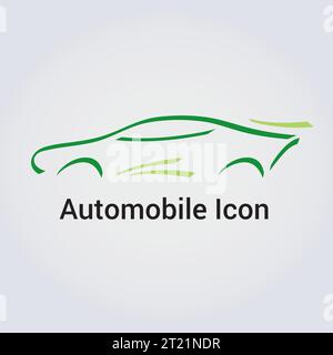 Car Vehicle Icon Illustration Drawing Vector - Dynamic silhouette - Isolated - Modern Design Stock Vector