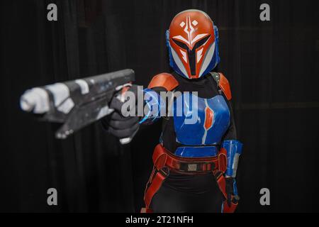 Star Wars fans cosplay Bo Katan and Mando characters from Star Wars: The  Mandalorian TV show during, Stock Photo, Picture And Rights Managed  Image. Pic. UIG-1059-48-CHP-SOFA2021-D3-20211016019