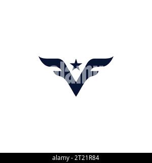 FF Fly Logo. V Wing Logo Design Stock Vector