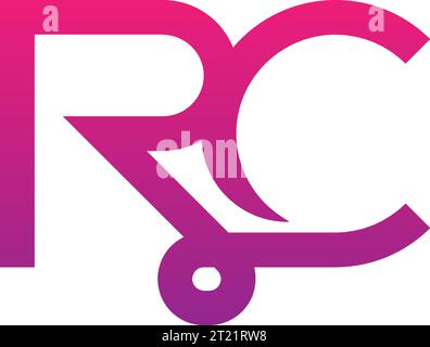 RC Monogram logo letter with simple modern shape style design. Circle ...