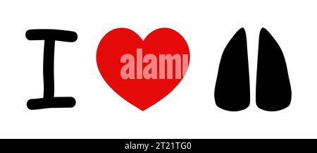 I Like Horses, Animals. Red heart shape and horse hoof foot print. Symbol of love for animal. Vector isolated. Postcard, emblem, icon, print, textile, stationery, sticker. I like deers. Stock Vector