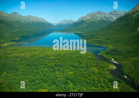 Creator: Hillebrand, Steve. Subjects: Aerial photography photography; Physical Geography; Lakes; Mountains; Valleys; Scenics; Landscapes; Togiak National Wildlife Refuge; Alaska.  . 1998 - 2011. Stock Photo