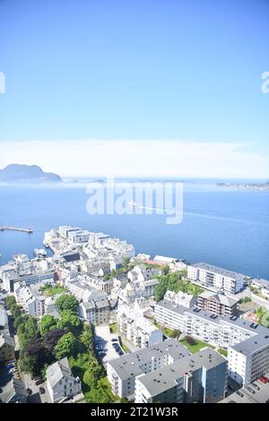 Sightseeing Landscapes Stavanger, Maloy, Nordfjordeid City in Norway Stock Photo