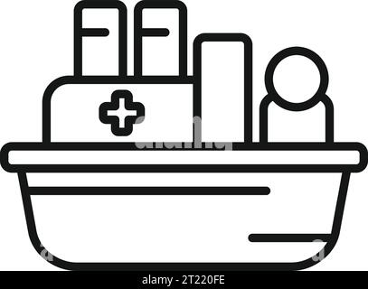 Ship evacuation icon outline vector. Plan people. Evacuate escape Stock Vector