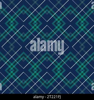 With a tartan check plaid background, this vector fabric texture has a seamless design. Stock Vector