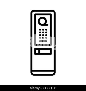 Self-service cinema ticket machine black line icon. Pictogram for web page, mobile app, promo. Stock Vector