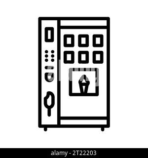 Ice cream machine in black line icon. Self service machine. Pictogram for web page, mobile app, promo. Stock Vector