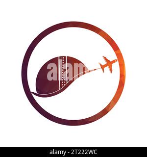 Cricket travel vector logo design. Stock Vector
