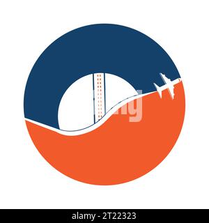 Cricket travel vector logo design. Stock Vector