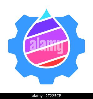 Gradient with gear line icon. Photo and video editing, retouching, editing, collage, layers, tools, design. Vector color icon on white background for Stock Vector