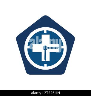Medical Logo Health Icon isolated on White Background. Flat Vector Logo Design Template Element Stock Vector