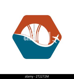 Cricket travel vector logo design. Stock Vector