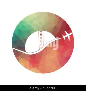 Cricket travel vector logo design. Stock Vector