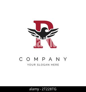 R Letter Logo, Eagle wings logo, Falcon Logo Template vector illustration design Icon Symbol. Alphabet R with Eagle symbol Stock Vector