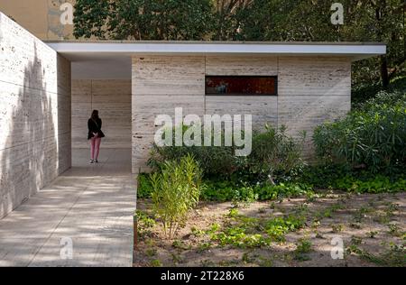 German Pavilion for 1929 International Exposition by Ludwig Mies van der Rohe, Barcelona, Spain Stock Photo