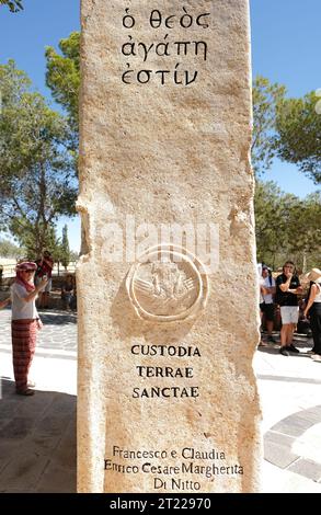 Mount Nebo Jordan - The Book of Love Among Nations Monument by the Italian sculptor Vincenzo Bianchi at Mt Nebo in August 2023 Stock Photo