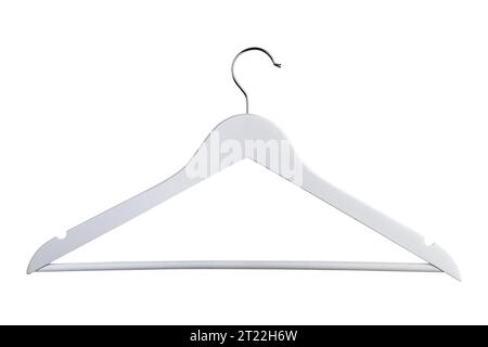 White hanger isolated on white background. With clipping path Stock Photo