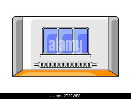 Illustration of empty room. Icon for construction industry and business. Stock Vector