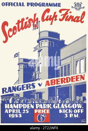 1953 Scottish Cup Final programme, Rangers vs Aberdeen at Hampden Park Stock Photo