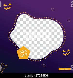 Design Halloween Day, greeting cards, invitations or posters, cutest pumpkins, bats in moonlight, Design template for advertising, web, social media. Stock Vector