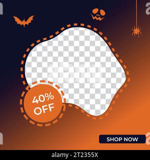 Halloween design social media post banner, creative horror  design, Halloween vector design, illustration background Stock Vector