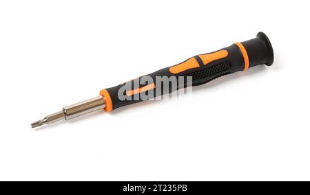 a small screwdriver isolated on white background Stock Photo
