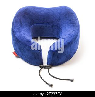blue neck pillows isolated on white background Stock Photo