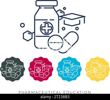 Pharmaceutical Courses Education - Stock Icon  as EPS 10 File Stock Vector