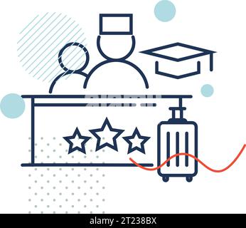 Hotel Management Education Courses - Stock Icon as EPS 10 File Stock Vector