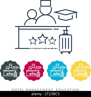 Hotel Management Education Courses - Stock Icon as EPS 10 File Stock Vector