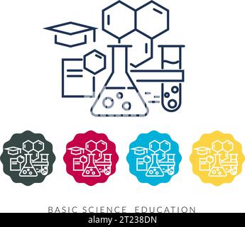 Basic Science Education Courses - Stock Icon as EPS 10 File Stock Vector