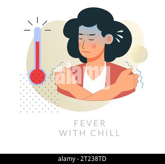 High Temperature Fever with Chills - Icon as EPS 10 File Stock Vector