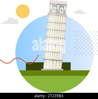 Leaning Tower of Pisa - Stock Illustration as EPS 10 File Stock Vector
