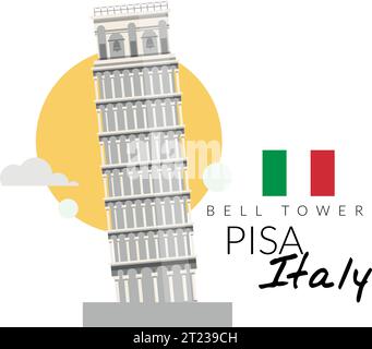 Leaning Tower of Pisa - Stock Illustration as EPS 10 File Stock Vector