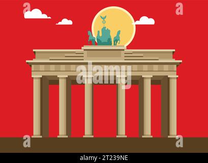 The Brandenburg Gate - Pariser Platz , Berlin, Germany - Stock Illustration as EPS 10 File Stock Vector