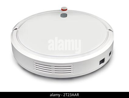 Modern robotic vacuum cleaner isolated on white Stock Photo