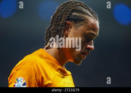 Athens, Greece. 16th Oct, 2023. ATHENS, GREECE - OCTOBER 16: Xavi Simons of the Nederlands during the UEFA EURO 2024 Qualifying Round Group B match between Greece and Netherlands at OPAP Arena on October 16, 2023 in Athens, Greece (Photo by/Orange Pictures) Credit: Orange Pics BV/Alamy Live News Stock Photo