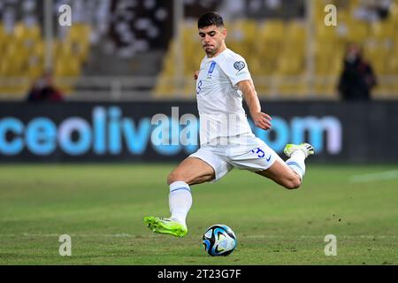 Athens, Greece. 16th Oct, 2023. ATHENS, GREECE - OCTOBER 16: Konstantinos Koulierakis of Greece during the UEFA EURO 2024 Qualifying Round Group B match between Greece and Netherlands at OPAP Arena on October 16, 2023 in Athens, Greece (Photo by/Orange Pictures) Credit: Orange Pics BV/Alamy Live News Stock Photo