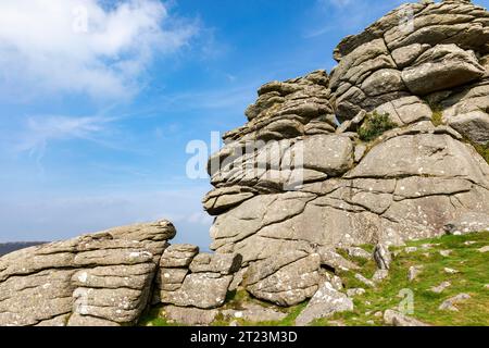 Hound Tor Dartmoor inspiration for Arthur Conan Doyle to write Hound of the Baskervilles,Devon,England,UK,2023 Stock Photo