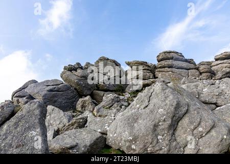 Hound Tor Dartmoor inspiration for Arthur Conan Doyle to write Hound of the Baskervilles,Devon,England,UK,2023 Stock Photo