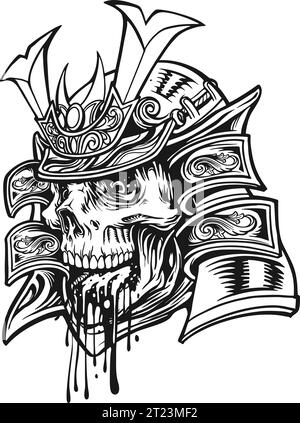 Warrior skull t shirt graphic design Royalty Free Vector