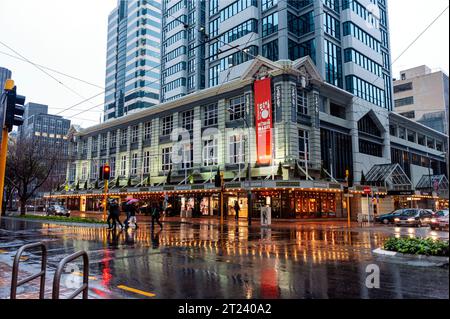 Rainy day, Wellington CBD, North Island New Zealand Stock Photo