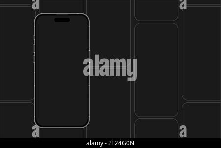 Mobile phone mockup, Smartphone template, Telephone vector mock up, Phone technology illustration, Simple smart phone mock  Stock Vector