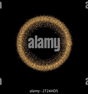 Golden round frame Stock Vector