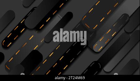 Abstract black and golden geometrical tech background. Modern vector design Stock Vector