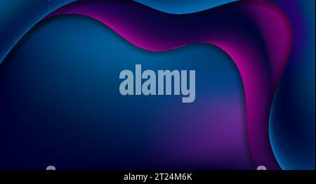 Dark blue and violet smooth liquid waves abstract background. Vector illustration Stock Vector