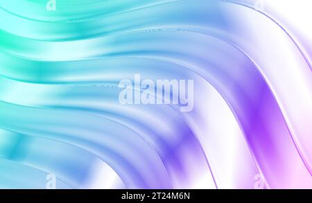 Cyan and violet glossy waves abstract vector background Stock Vector
